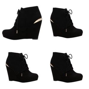 Black wedge bootie size 9